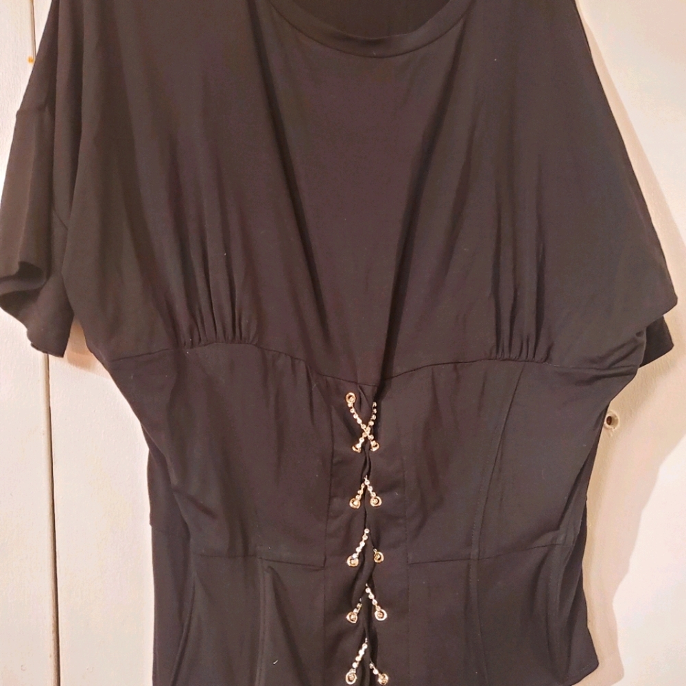 Black rhinestone top